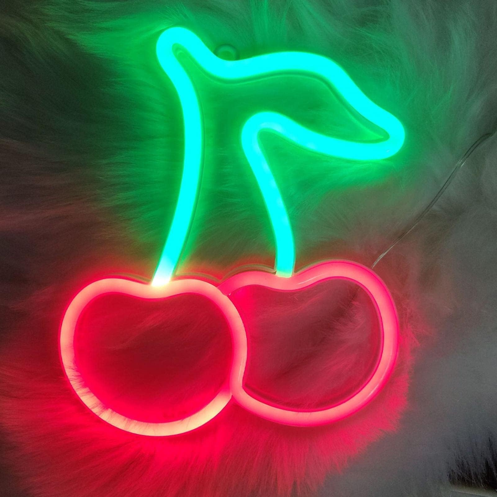 UMXOSM Cherry Neon Light Sign, Led Neon Light Wall Sign Hanging Art Light Children Light for Home, Bar, Party, Christmas, Wedding Decorate(A)