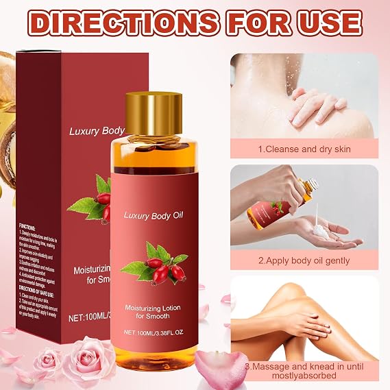 2 Pcs OUHOE Luxury Body Oil, Glow Remedy Oil Skin Tightening Magic Luxury Body Oil Firming Body Lotion to Reduce Finelines Smooth After-Shower Skin Care for Women Arms Thighs Tums Sagging Skin