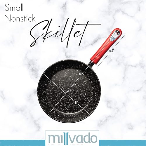 Miniatura 6 de Millvado Sartén antiadherente sartén mediana de 95 pulgadas con revestimiento antiadherente resistente mango de silicona de fácil agarre sartenes