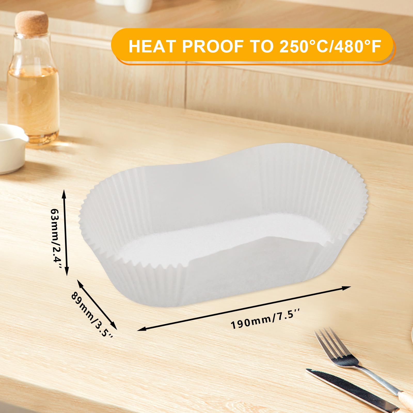 40pcs Paper Loaf Pan Liners, 2 LB Disposable Loaf Bread Baking Liners, for Banana Bread, Cake, Cupcake, Muffin, Air Fryer Liner, Greaseproof, Non-Stick, White
