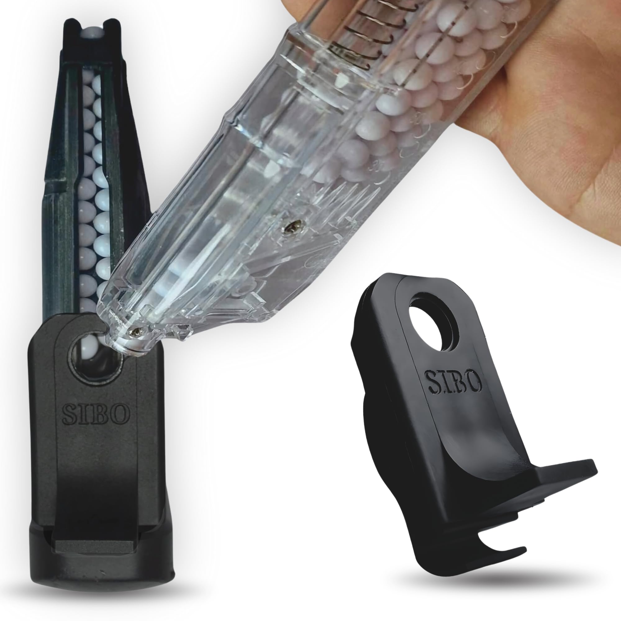 Sibo - Adattatore BB 6mm Caricatore Softair - Accessorio Speedloader per Pallini Bio 0,20 0,25 - Ricarica Rapida Replica Softair - Compatibile con Caricatori Airsoft