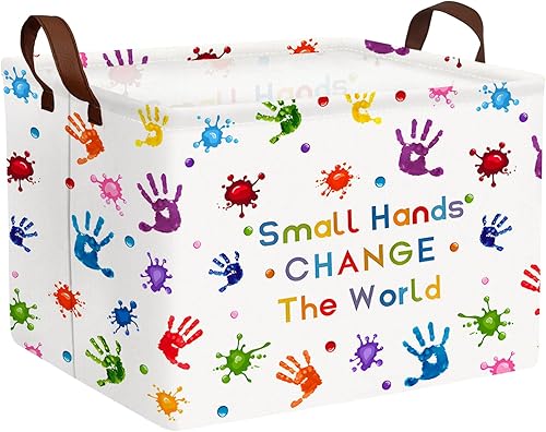 Miniatura 1 de Cesta de almacenamiento rectangular, de tela de lona, plegable e impermeable; ideal como organizador de almacenamiento de juguetes y ropa; para la