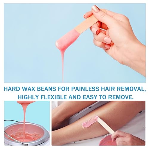 Miniatura 3 de 3 paquetes de cuentas de cera dura para mujeres y hombres, cuentas de depilación para depilación con 10 varillas, granos de cera para depilación