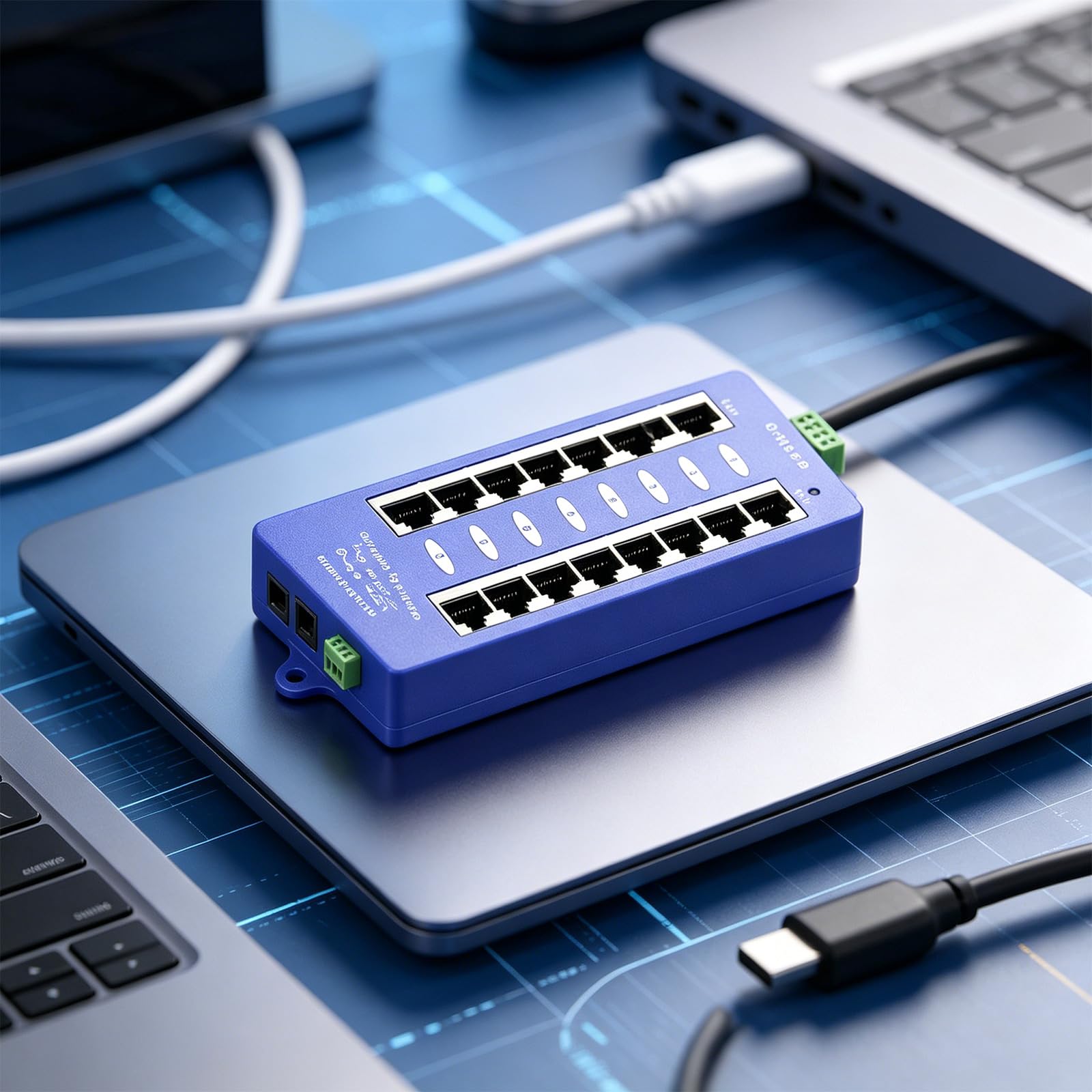 Iniettori Power Over Ethernet a 8 Porte salvaspazio, PVC | dispositivo salvaspazio supporta la trasmissione dei dati per i punti accesso delle fotocamere