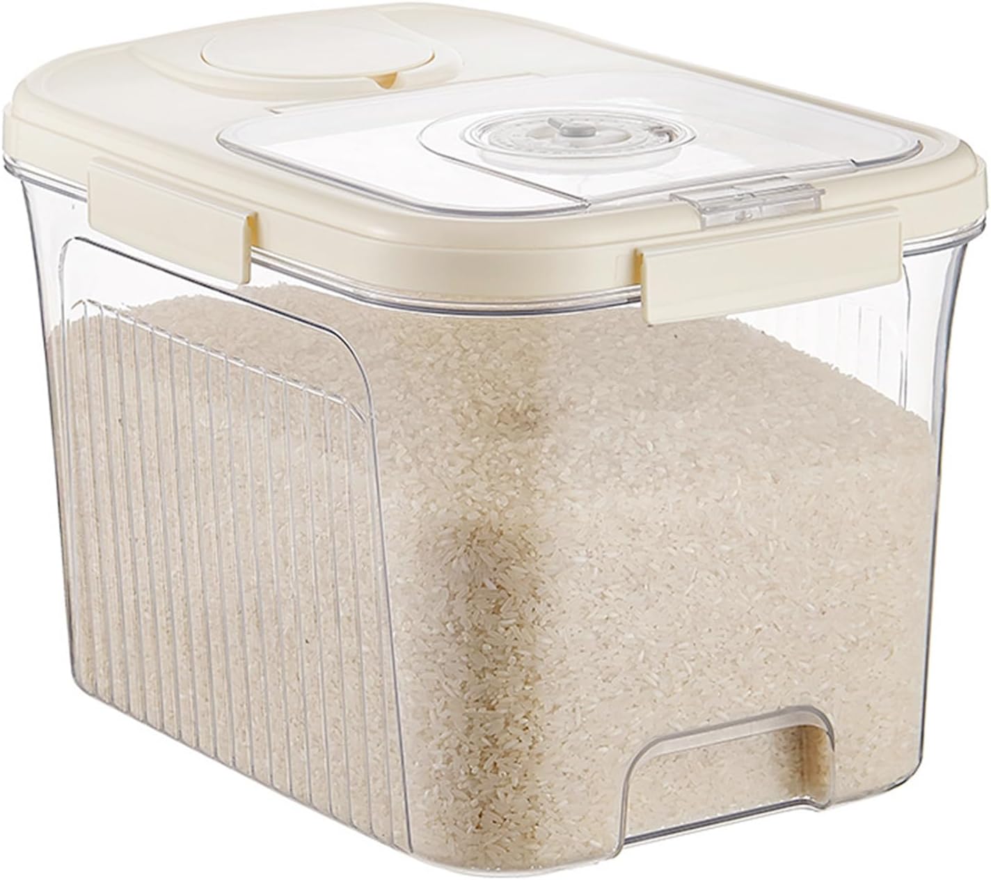 Amazon｜米収納箱 ポインタダイヤルプレス式 米整理 磁気スイッチ 防虫 透明 (Kevp1c6n0q5u11)｜保存容器・キャニスター