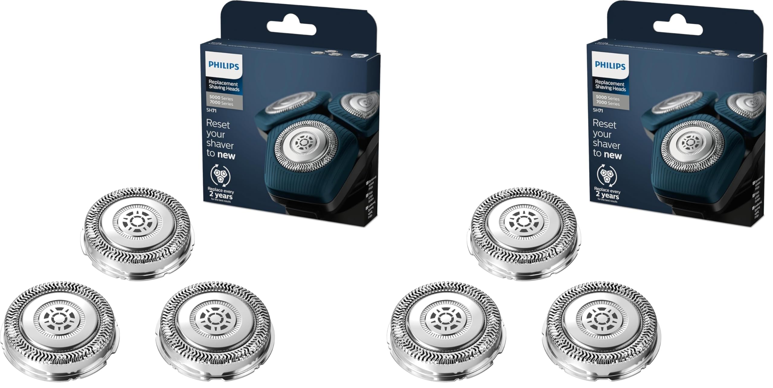 Philips SH71/50, Cabezal de Recambio, compatible con las Afeitadoras Eléctricas Hombre Philips Serie 7000 y 5000 (Paquete de 2)