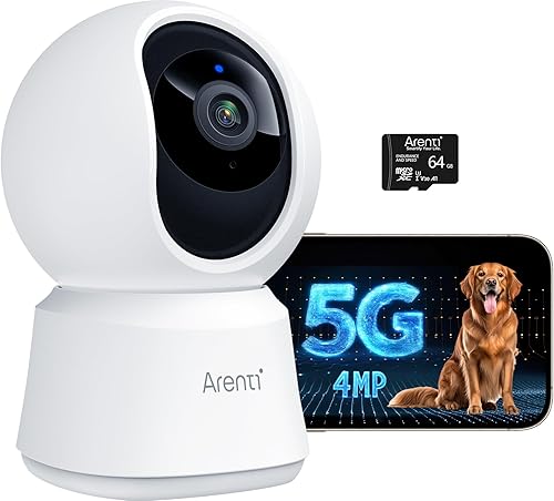 Miniatura 10 de Cámara de seguridad interior ARENTI 5G, cámara para mascotas de 4MP con altavoz para perros/gatos, monitor de bebé con aplicación para teléfono, 2pc