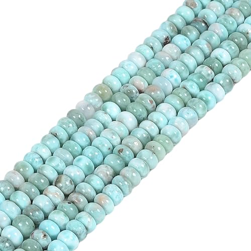 Miniatura 8 de Cuentas sueltas redondas de larimar azul natural de 15 pulgadas para cuentas de fabricación de joyas de bricolaje