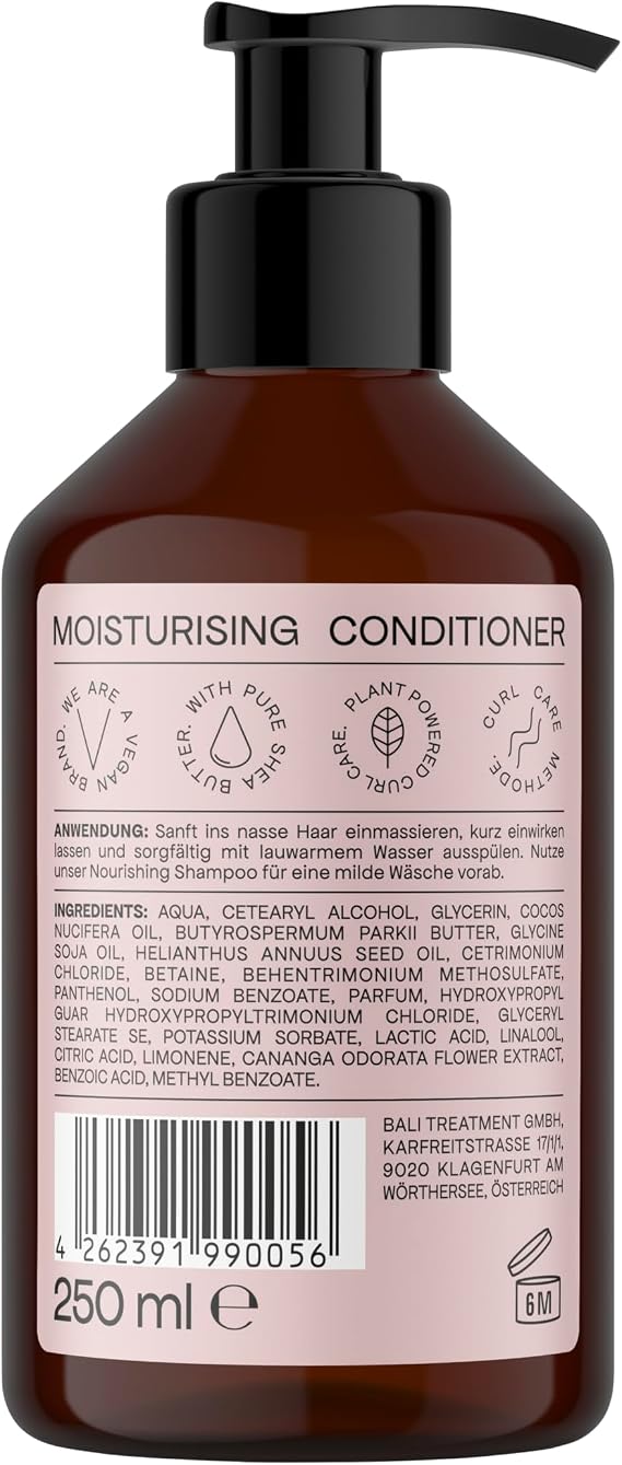 Bali Curls Moisturising Conditioner, 250 ml, Hydrating & Frizz Control