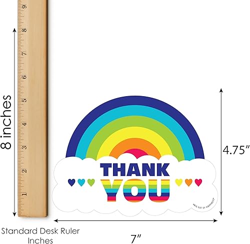 Miniatura 5 de Big Dot of Happiness Love is Love - Tarjetas de agradecimiento con forma de orgullo gay - LGBTQ Rainbow Party Tarjetas de agradecimiento con sobres,