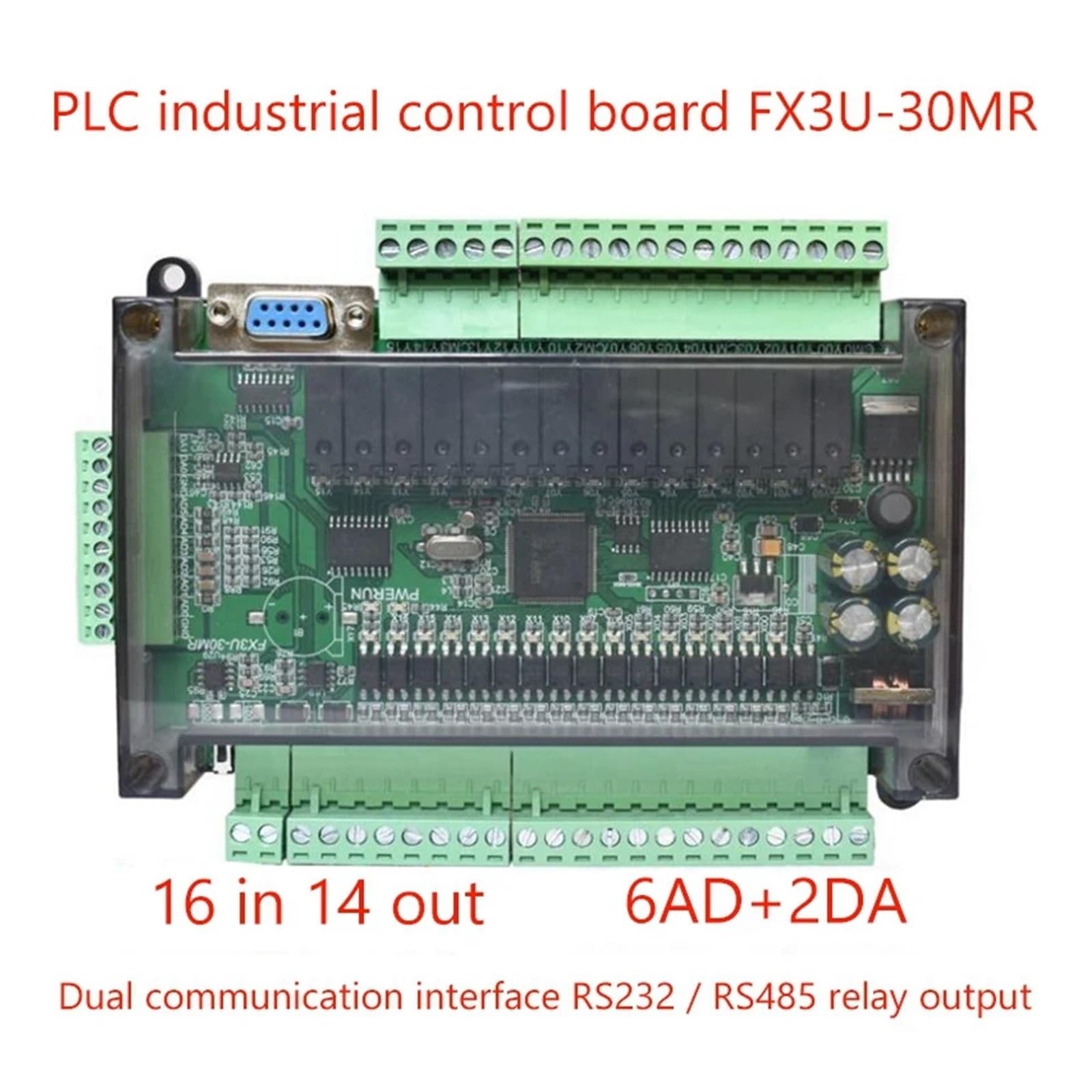 Programowalna płytka sterownika PLC przemysłowa tablica sterująca prosty programowalny kontroler typ FX3U-30MR obsługa komunikacji RS232/RS485