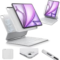 ESR iPad Pro 11 hüvely billentyűzettel, mágneses állvánnyal, M5/M4 2025/2024 - iPad Air 13 (2024), White 1
