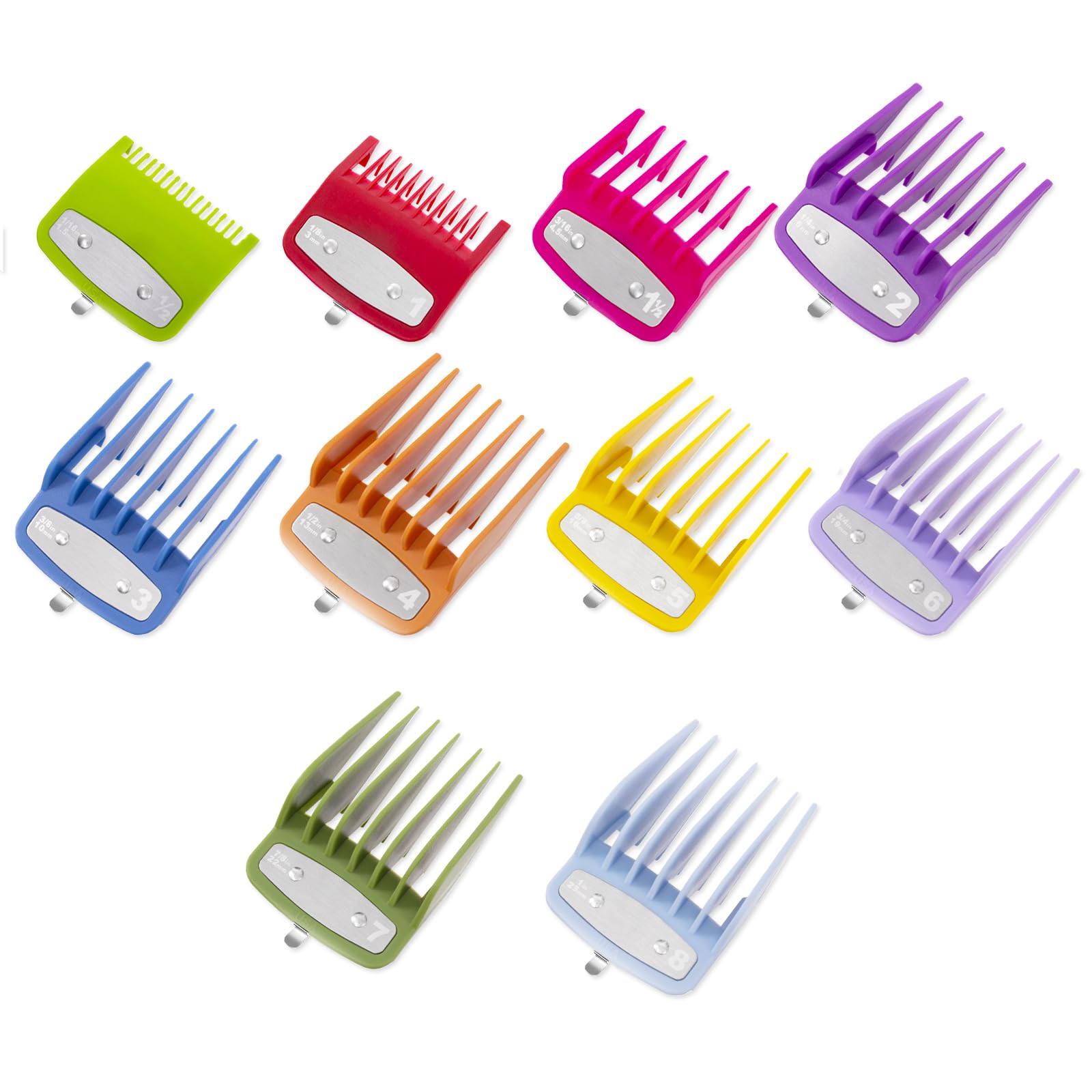 Photo 1 of 10-Pack Clipper Guards Set for Most Hair Clippers, Replacement Blades Protection Compatible with Wahl Clippers & Other Brands,Multicolor