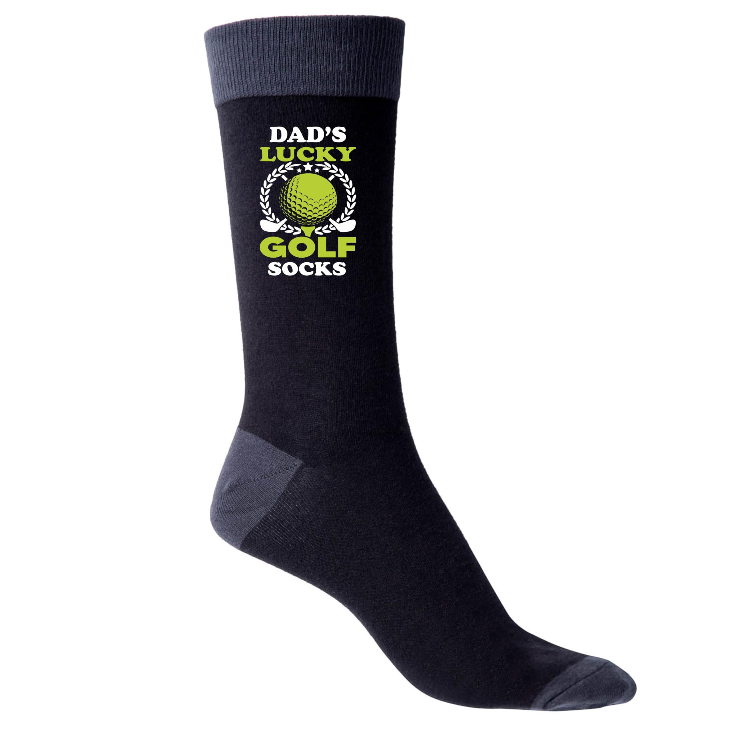 Print4u Men's Black Dad's Lucky Golf Socks Golfing Birthday Father's Day