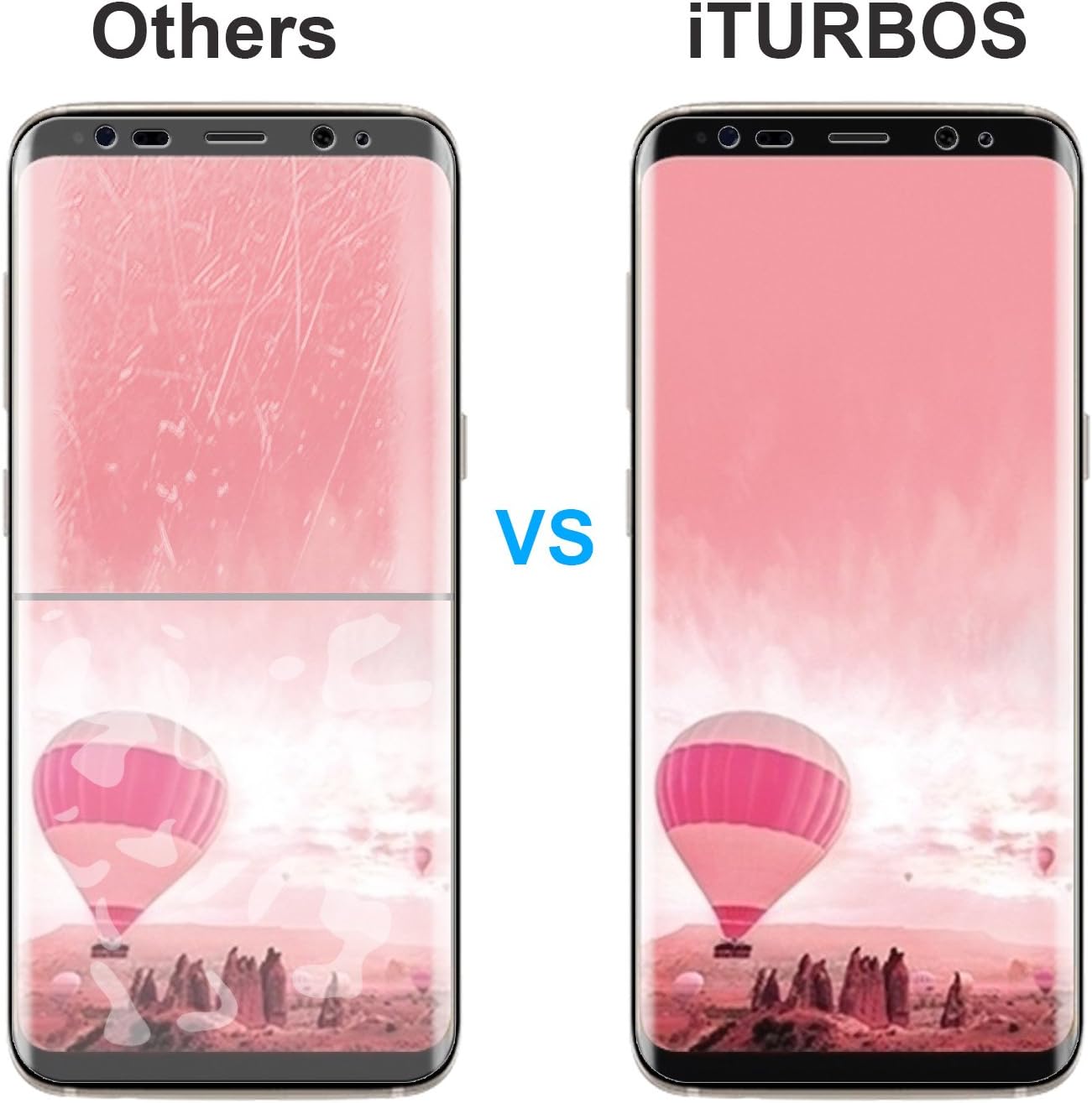 Galaxy S8 Screen Protector [2-Pack], iTURBOS [Newest Version] [Bubble Free] Full Screen Coverage 3D PET HD Screen Protector Film for Samsung Galaxy S8.