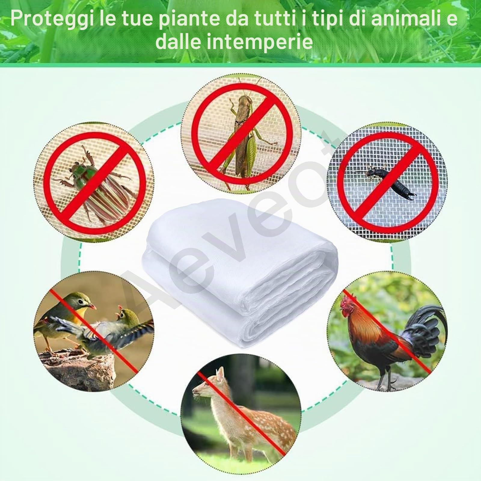 Rete Antigrandine, Zanzariera a Metro, Rete Anti Uccelli, Rete Protettive Anti Insetti e Uccelli per Orto, Rete Anti Insetti per Piante, Protezione da Giardino Colture(5x10m)