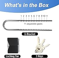 Vista 5 de Cerradura de puerta francesa para puertas dobles, cerradura de puerta doble ajustable para seguridad del hogar que evita patadas para varios pomos