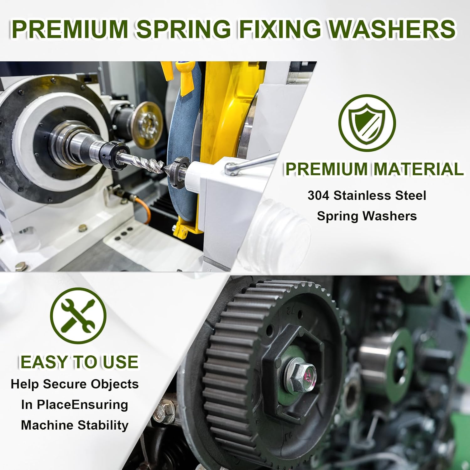 PATIKIL #8 Lock Washers, 180pcs Split Lock Washers 304 Stainless Steel Lock Washer Black Zinc Plating for Screws Bolts Nuts, #8 x 7mm x 1mm