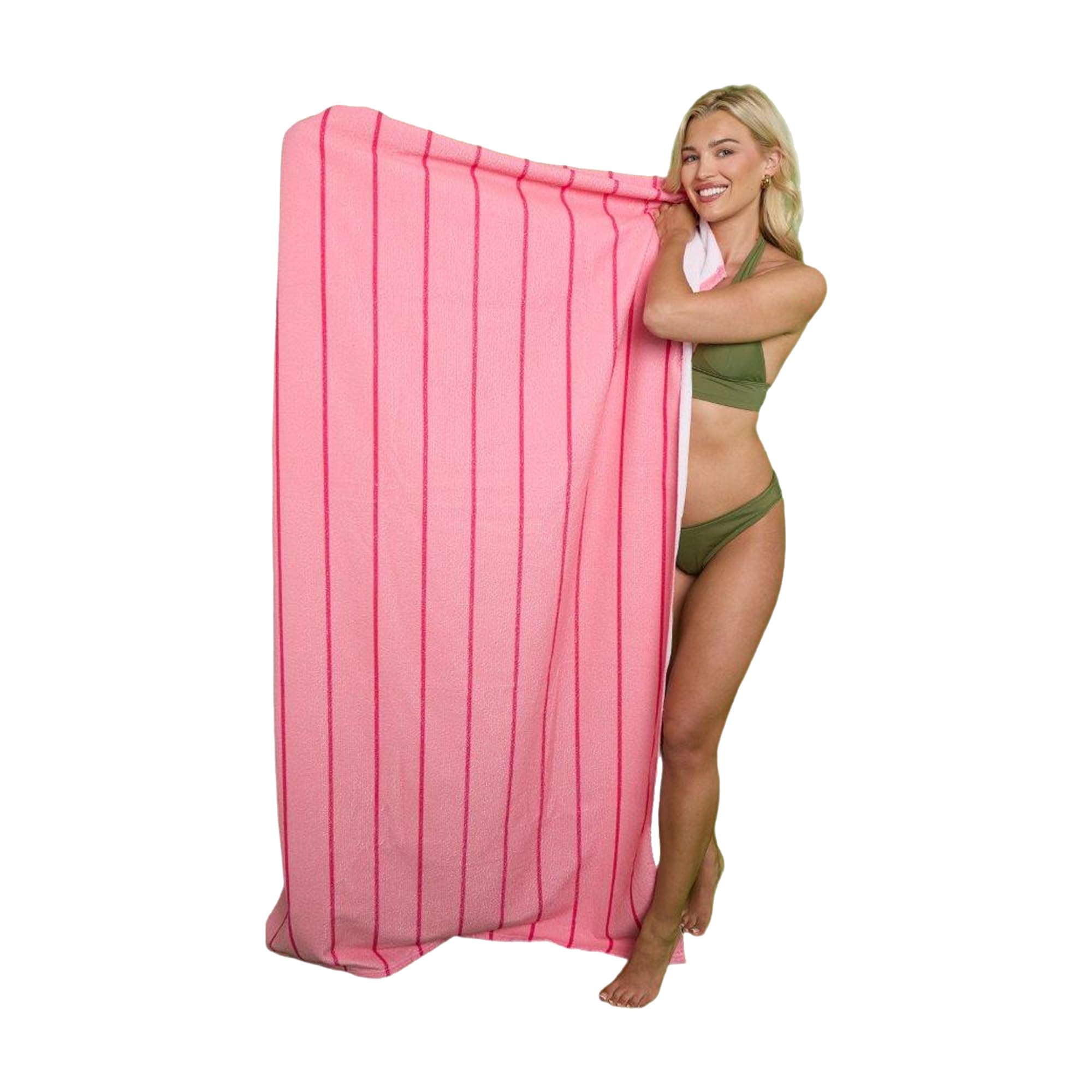 Lions Beach Towels - 100% Polyester - Sand Free Cabana Stripe Beach Towels for adults 100x200cm - Extra Large Microfibre Pool Towel, Quick Dry Lightweight, Ideal for Swimming