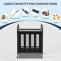 Vista 5 de Carrito de almacenamiento de pelotas, organizador de equipo deportivo con ruedas, almacenamiento de voleibol, baloncesto, fútbol, béisbol