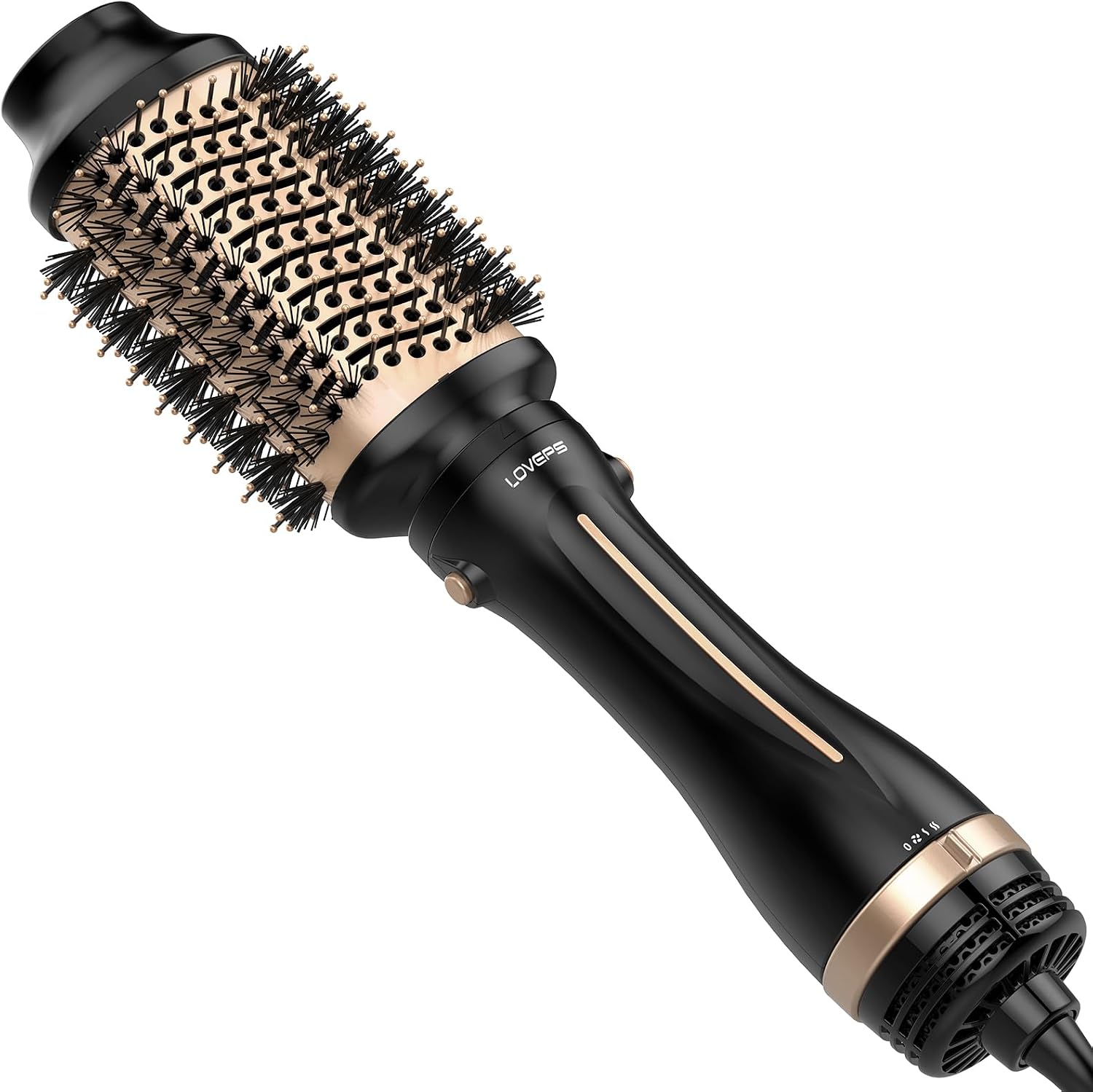 LOVEPS Blow Dryer Brush, Oval Brush for Blow Drying, Hair Dryer Brush One-Step Hot Air Brush and Volumizer, 4 in 1 Styling Tools Brush Hair Dryers for Women, Gold