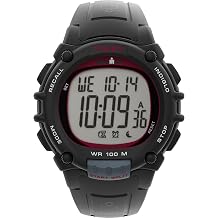 Timex Men's Ironman Triathlon Classic 10 44mm Watch, Black/Black/Digital, Digital, Black/Black/Digital, Digital