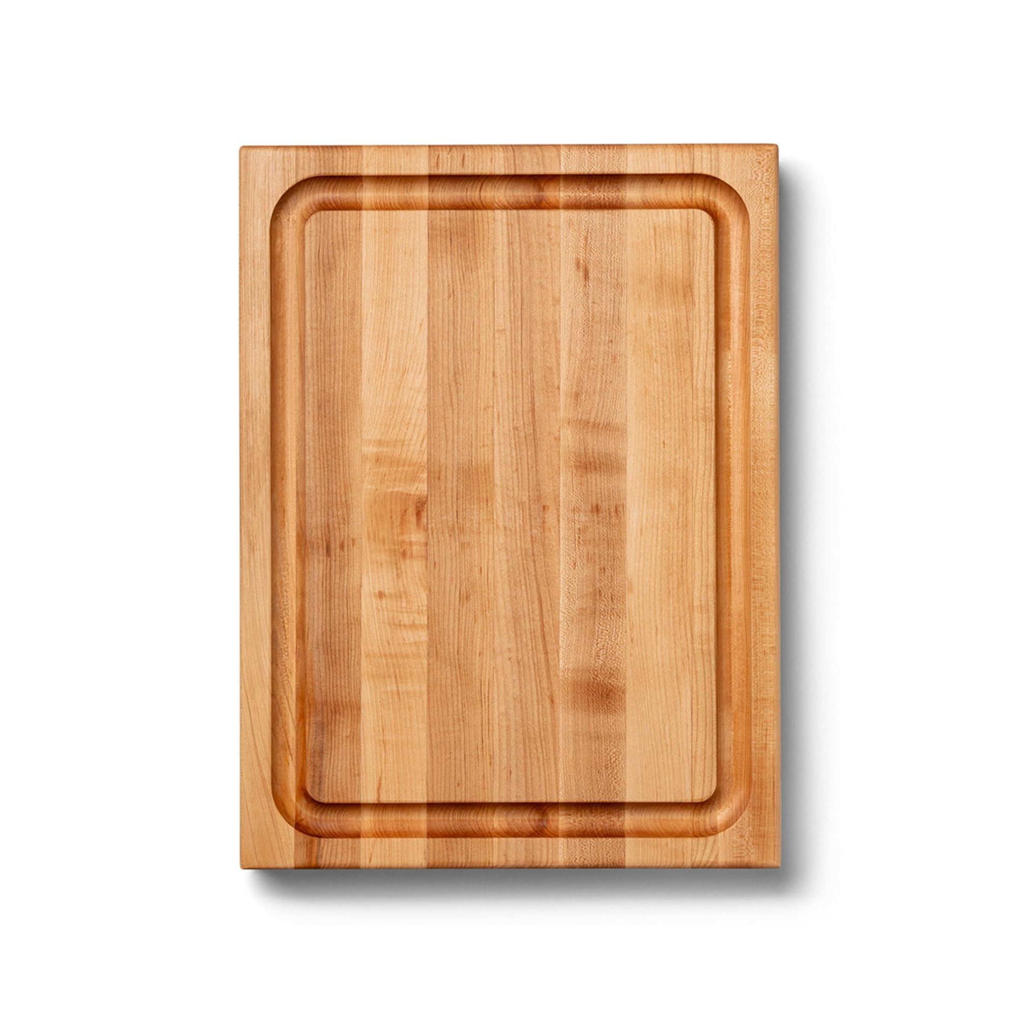 John Boos RA-Board Series Rectangular Wooden Maple Deluxe Barbecue Cutting Board 20”x15” – 2.25” Thick, 20-lb Reversible Butcher Block with Juice Groove, Edge-Grain & Finger Grips – Made in the USA