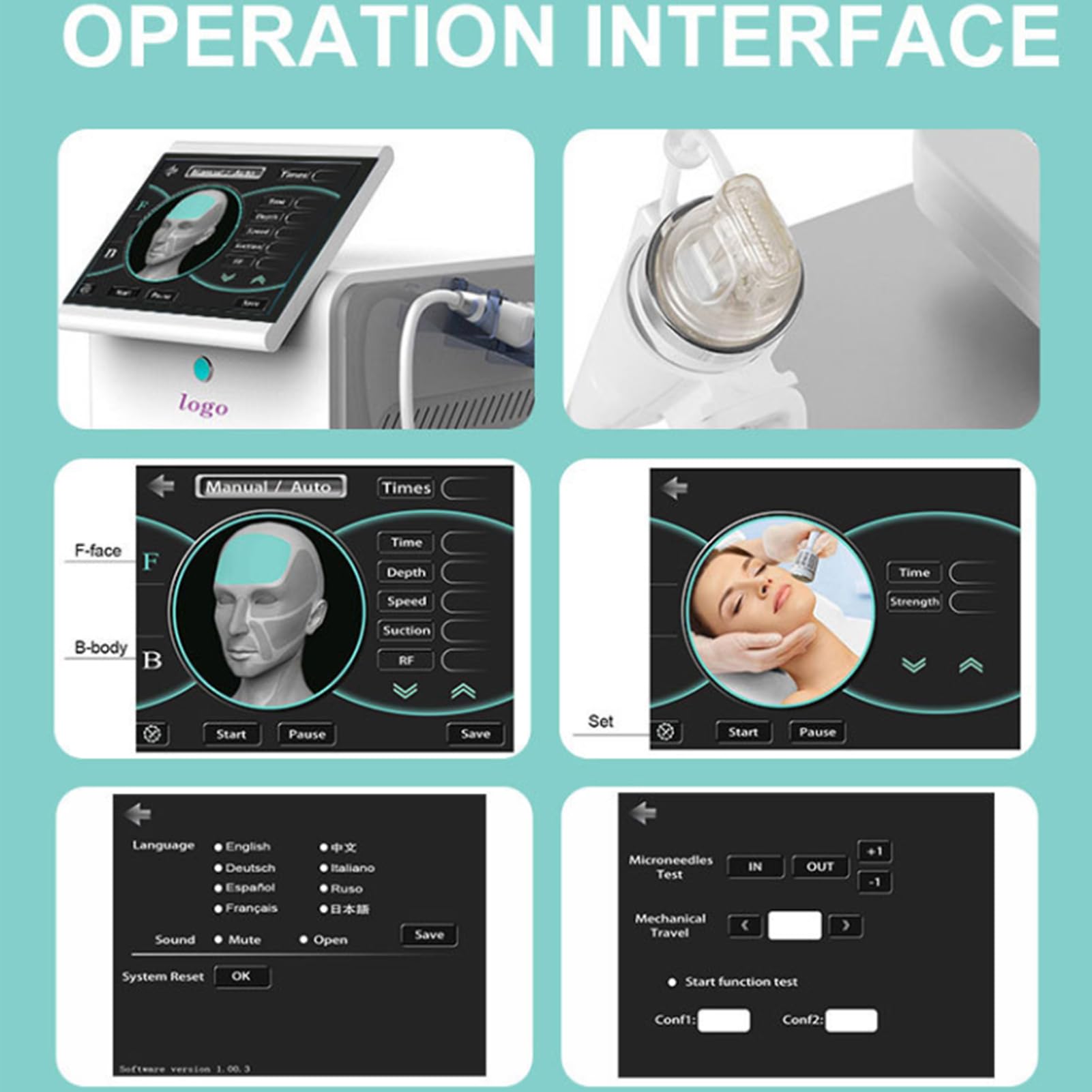BCBKD Appareil Professionnel De Micro-Aiguilletage Rf,Machine De Lifting Visage 2 En 1,Élimination des Cicatrices,Rides,Vergetures Et Pores Dilatés,Stimulation Collagène Usage Institut & Domestique