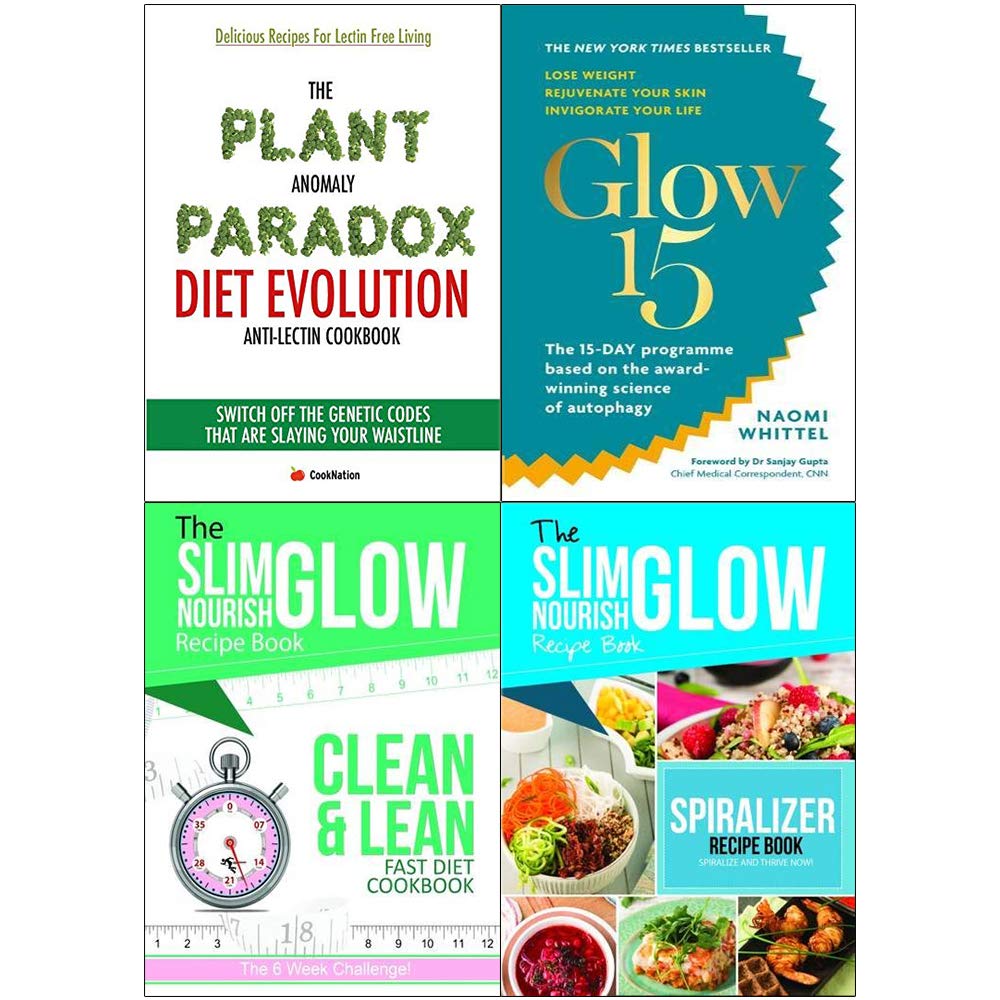 Plant anomaly paradox diet and glow15 and clean & lean and spiralize 4 books collection set