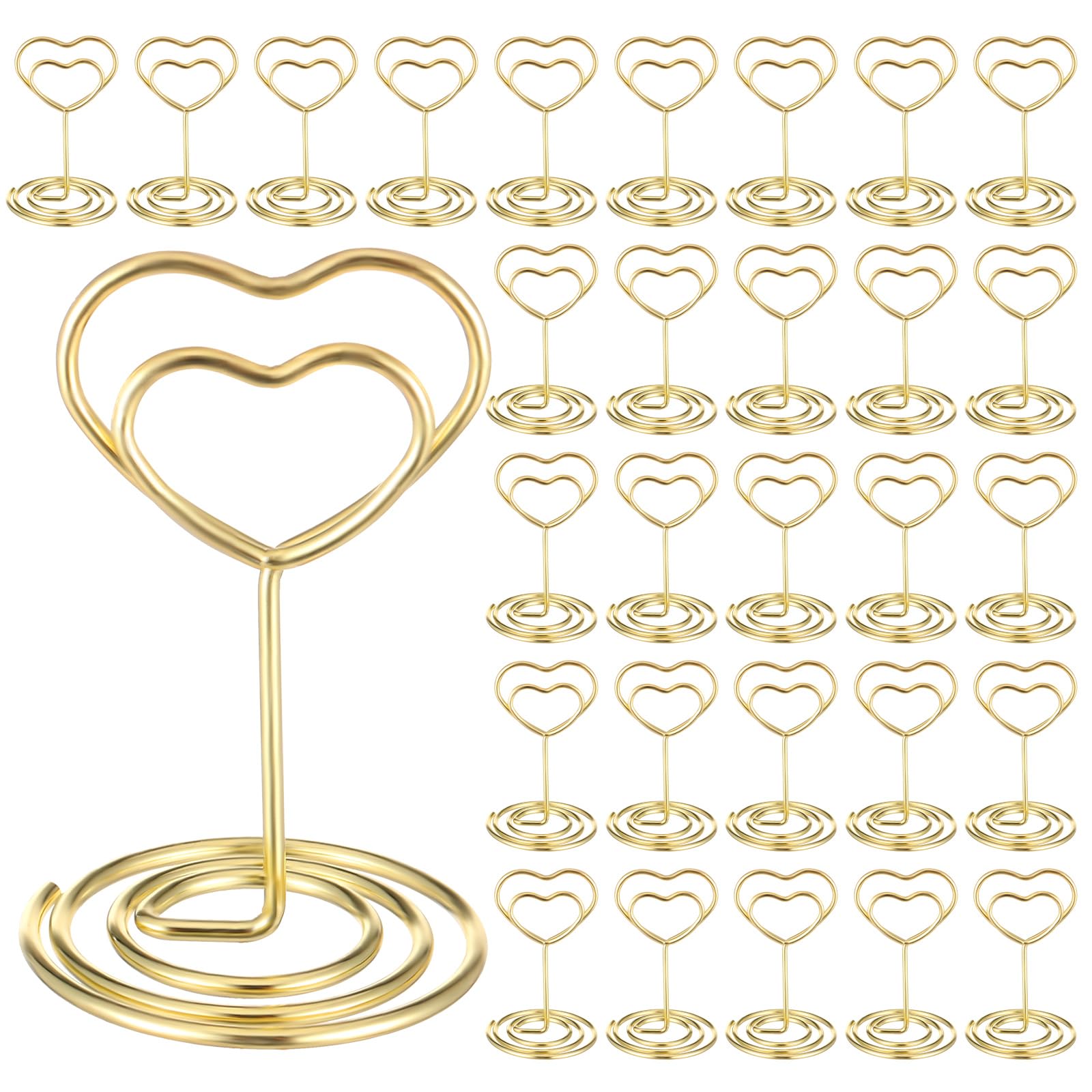 30 Pcs Gold Place Card Holders Picture Holders for Tables Small Table Place Card Holders Table Number Holders Photo Holders Table Number Stands for Centerpieces Wedding Reception Party Restaurant