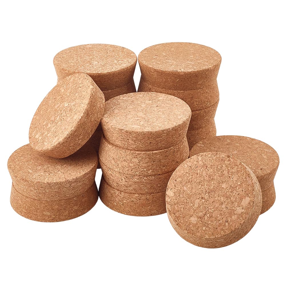 OLYCRAFT Lot de 20 grands bouchons en liège de 7,3 à 8,1 cm d'épaisseur - Bouchons coniques en liège de 2,3 à 8,1 cm d'épaisseur - Bouchons coniques en bois pour la cuisine, les mariages, les
