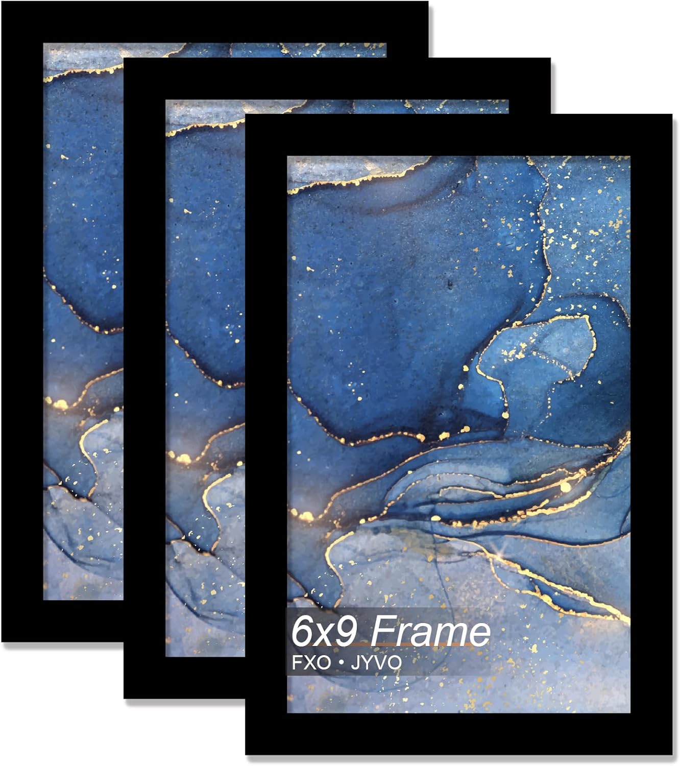 6x9 Picture Frame Set of 3, Black Frame for 6 x 9 Inch Picture Poster Photo, Light Weight and High Transparent 6 by 9 Frame for Wall - 3 Pack/Black/6"x9" 3 6x9