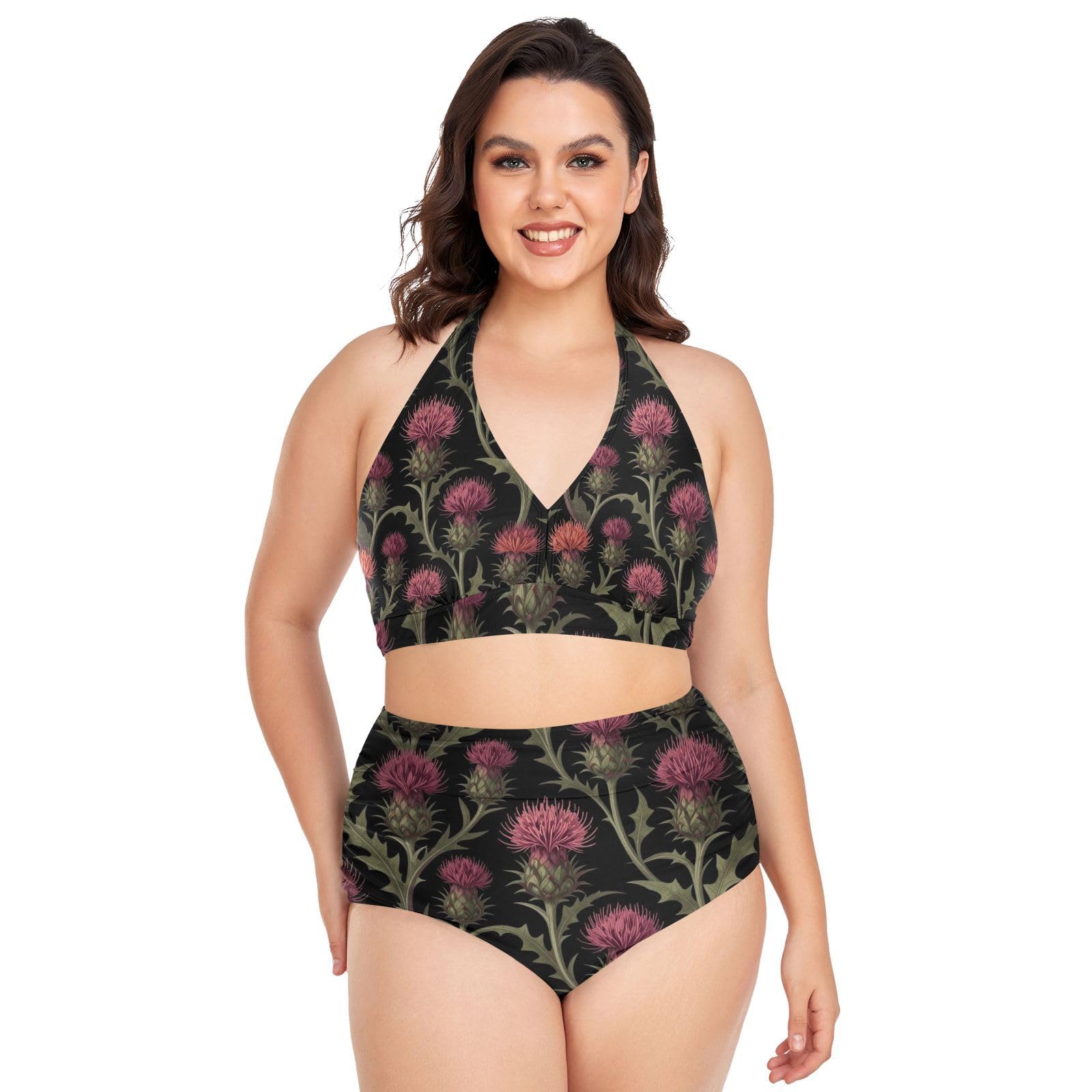 FRODOTGV Curvy damskie dwuczęściowe zestawy kąpielowe L-4XL