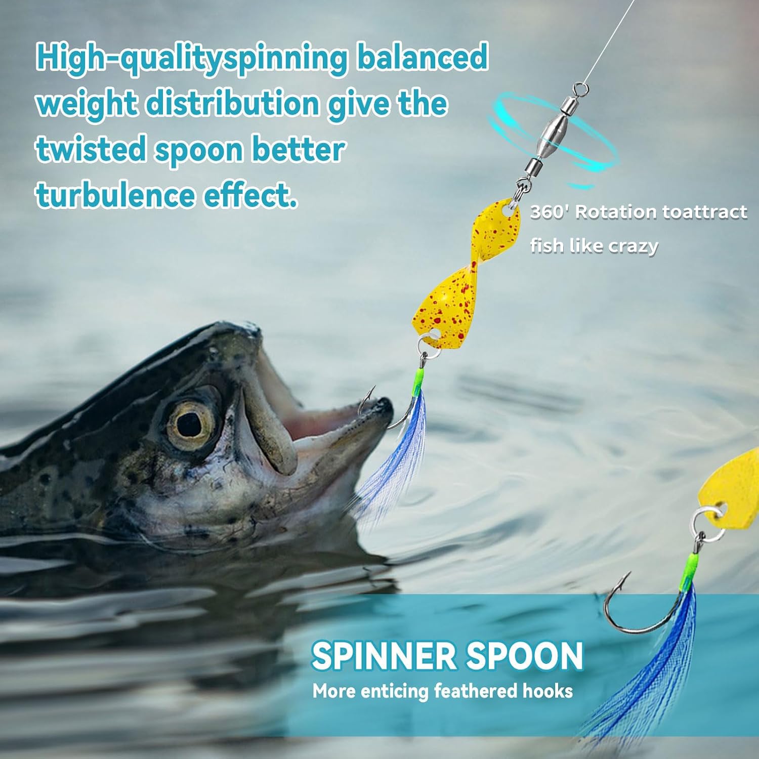 Lot de 10 Ensemble de Cuillères àTruite Spoons, Leurres de Pêche Kit Spinnerbaits 3g, Cuillere Peche Truite, Appât à Truite, Kit d'Appâts de Pêche Portable avec Boîte