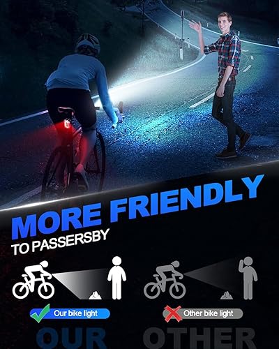 Miniatura 6 de Victoper Bike Light, High Lumens Super Bright Bicycle Lite, 6+4 Modes USB Rechargeable Bike Headlight & Taillight Set, Waterproof Safety Bike Front