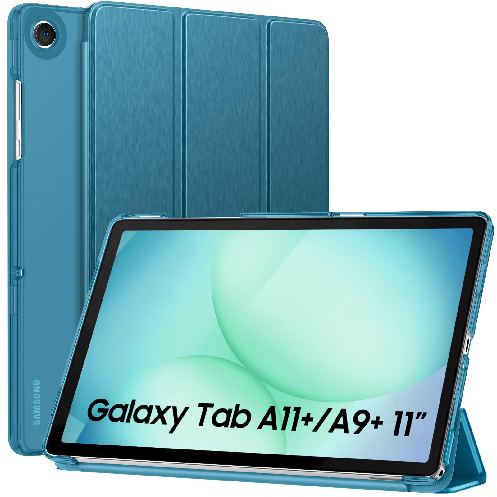 MoKo Slim Case for Samsung Galaxy Tab A11+ Plus/ A9+ Plus 11 Inch | Smart Stand Hard PC Translucent Back Shell Cover for Galaxy Tab A11+/A9+ Tablet, Auto Sleep/Wake, French Blue