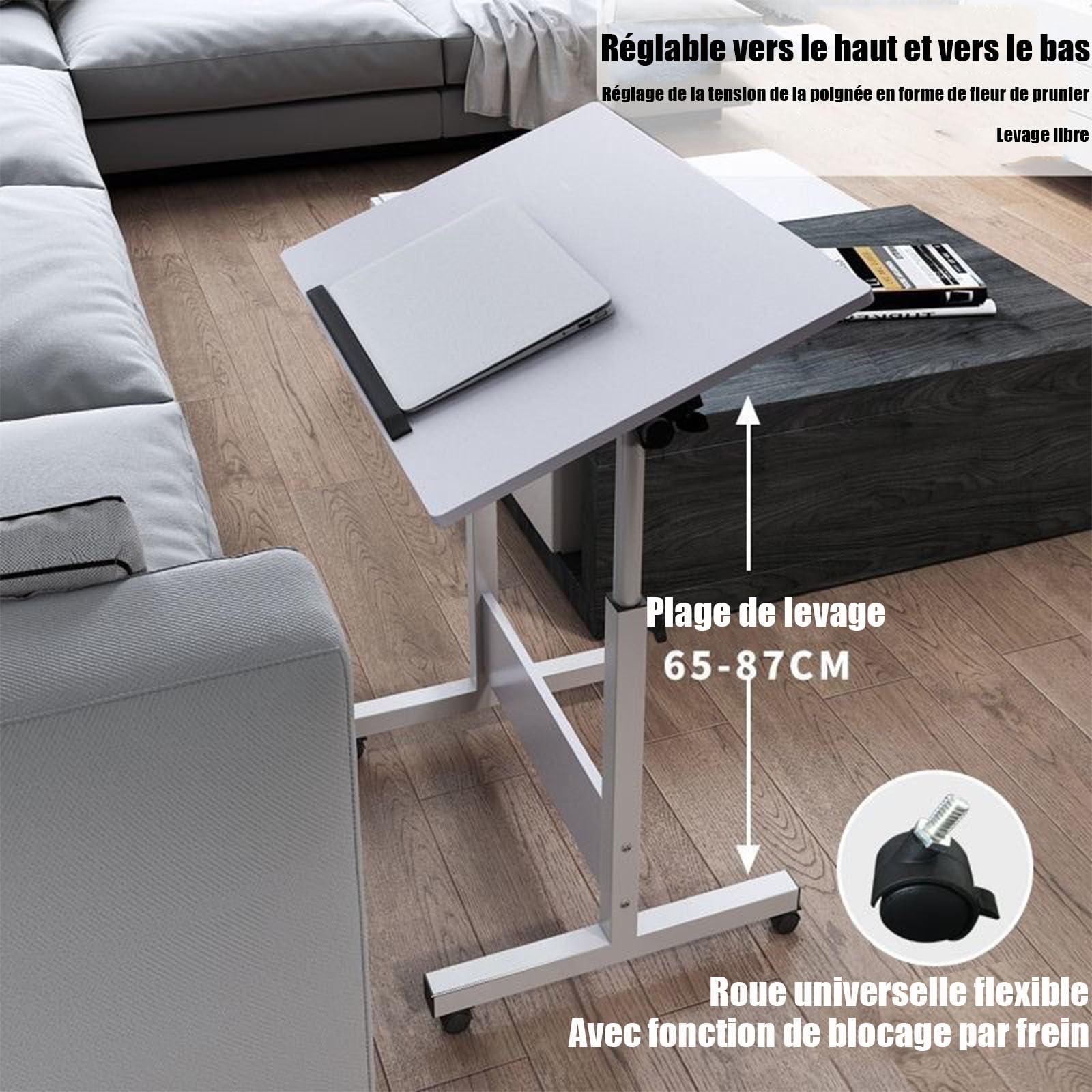 Table à Dessin en Bois, avec Hauteur RéGlable Table d'art Inclinable pour La Peinture, Bureau D'Ordinateur, éCrire, éTudier, Lire, Travailler (Beige, 80 x 40 cm)