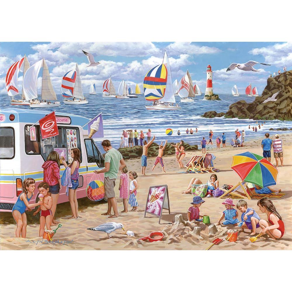 The House of Puzzles, Regatta Day Jigsaw, Big 500 Piece Jigsaws for Adults Extra Large Pieces, Artist Illustrated