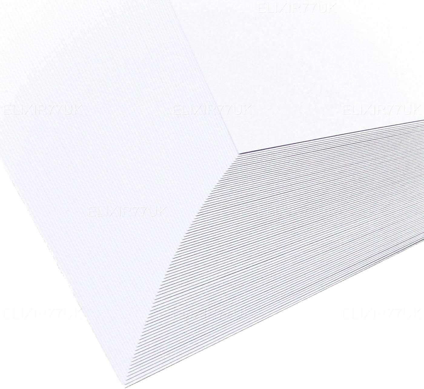 A3 Quality Thick White 300gsm 380 Micron Craft Printed Card X 50 Pages - White