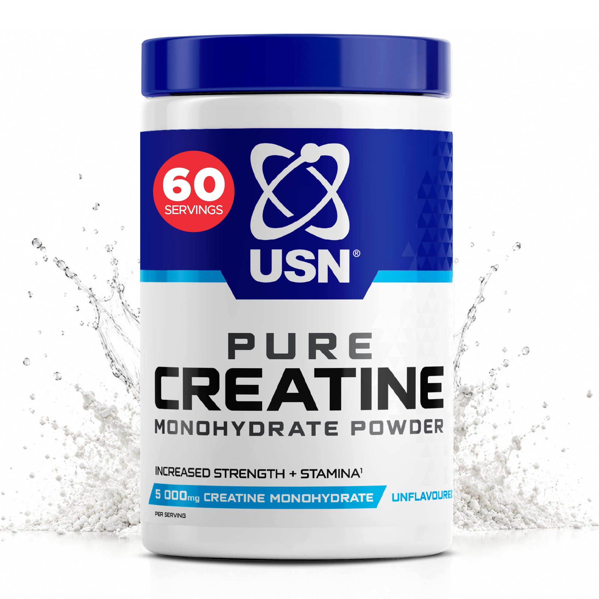 USN Creatine Monohydrate Powder I Unflavoured I 300g - 60 Servings