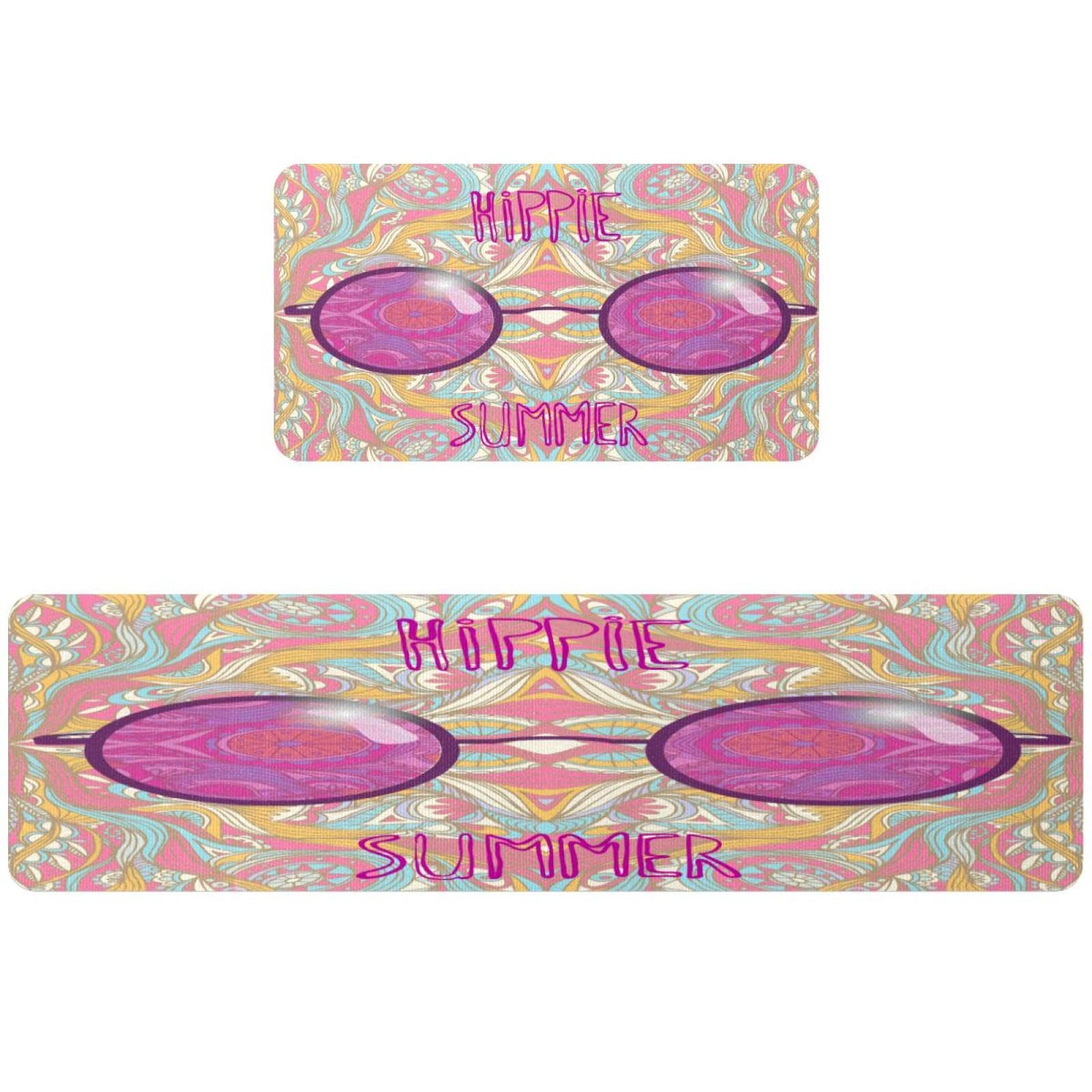 Alfombra de cocina VAPOKF con gafas de sol juego de 2 piezas lavables
