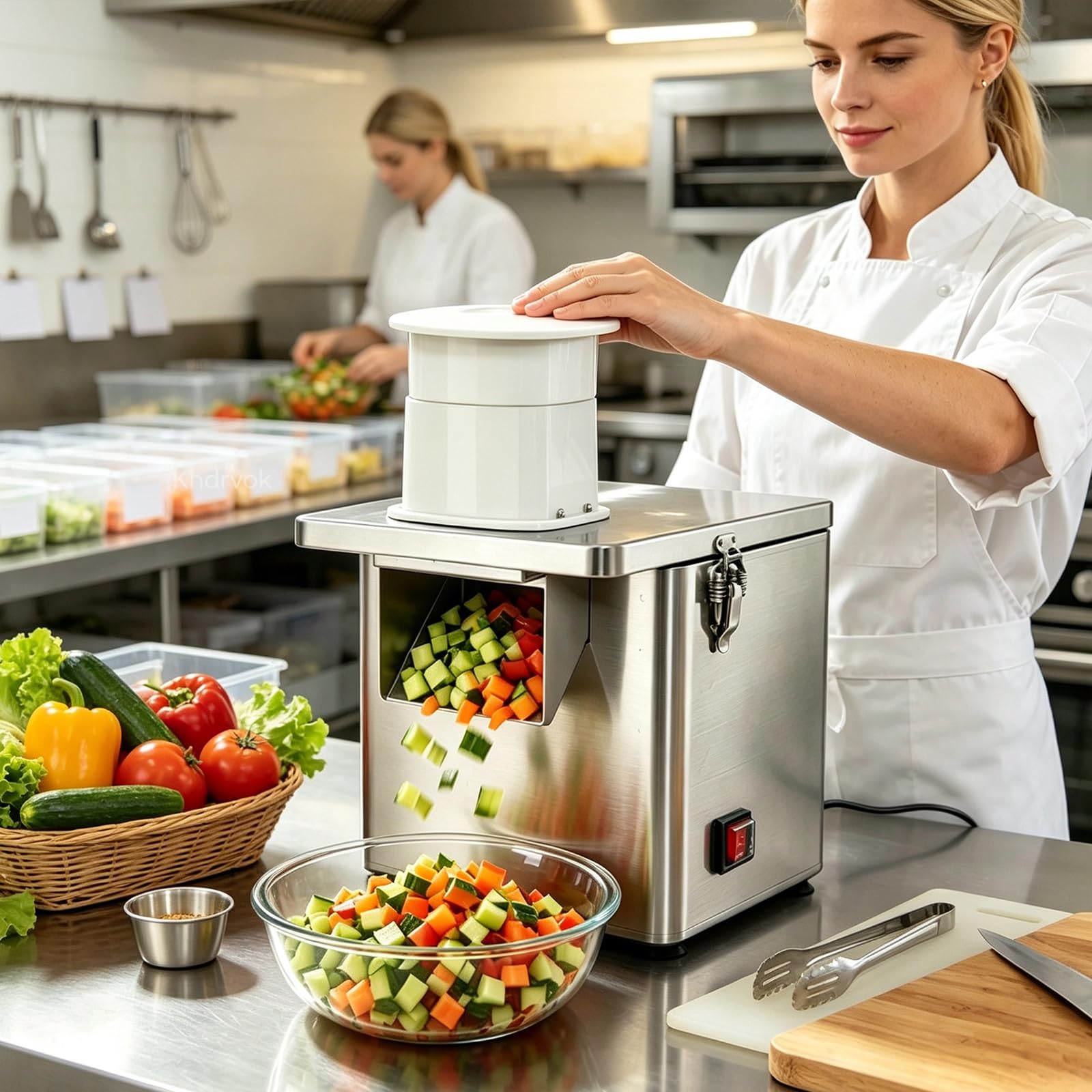 Tritaverdure elettrico, 200 W, con affettatrice, sminuzza e sminuzza.