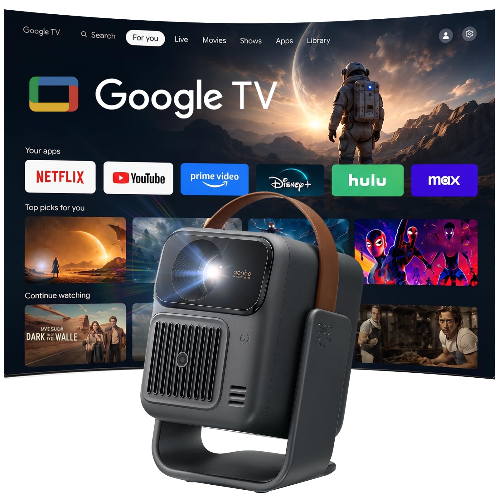Wanbo ToGo Pro プロジェクター バッテリー内蔵最大3.5h映像再生 Amazon.co.jp: 【2026年新登場・バッテリー内蔵】 Wanbo ToGo Pro