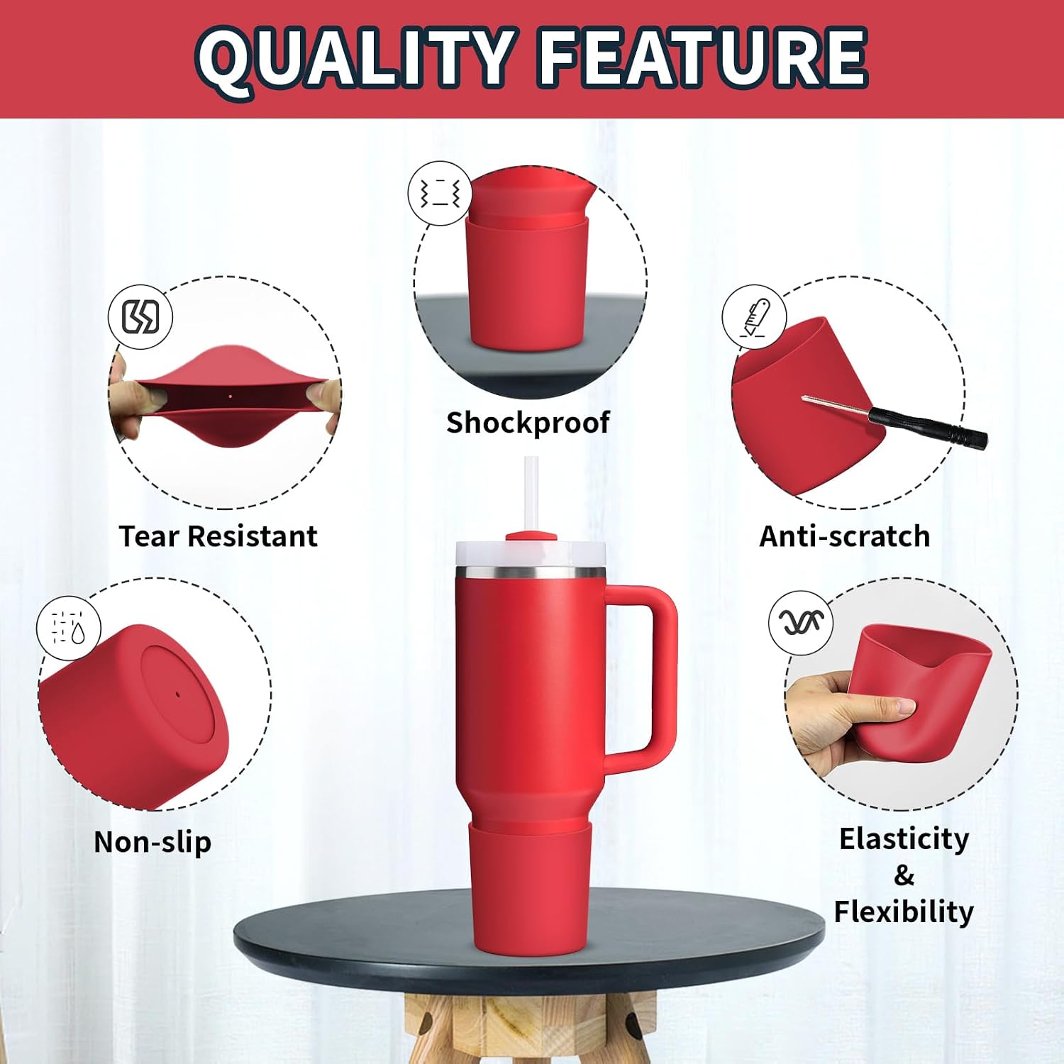 WUQID Higher Silicone Boot Compatible with Stanley Quencher H2.0 20/30/40oz image 5