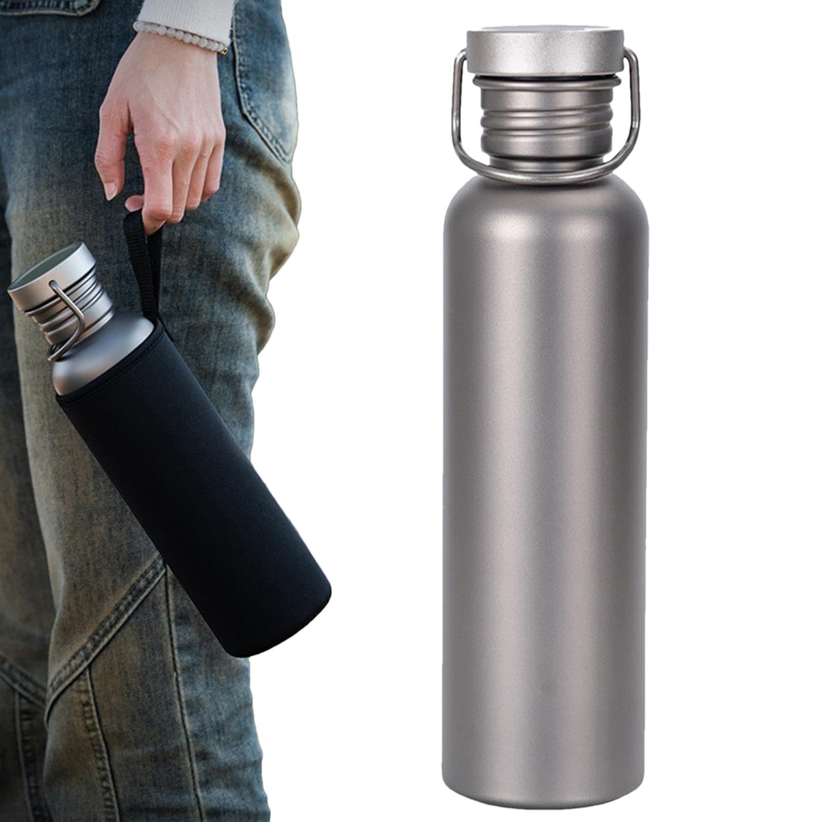 Bouteille de sport en acier inoxydable gourde haute résistance pour cyclisme et outdoor