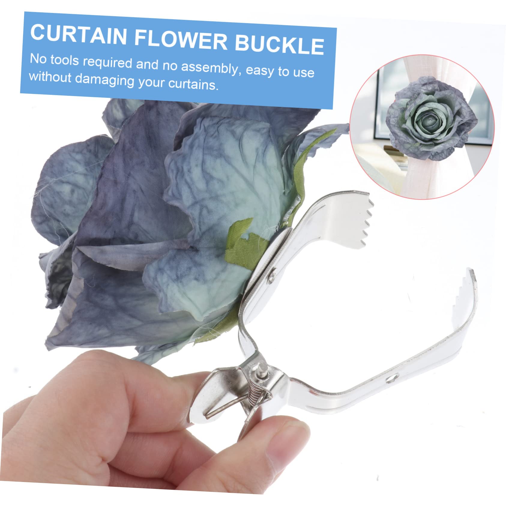 8pièces Pince à Rideau Élégante Fleurs Clips De Décoration pour Rideaux Modernes Accessoire Pratique pour Maison Et Bureau