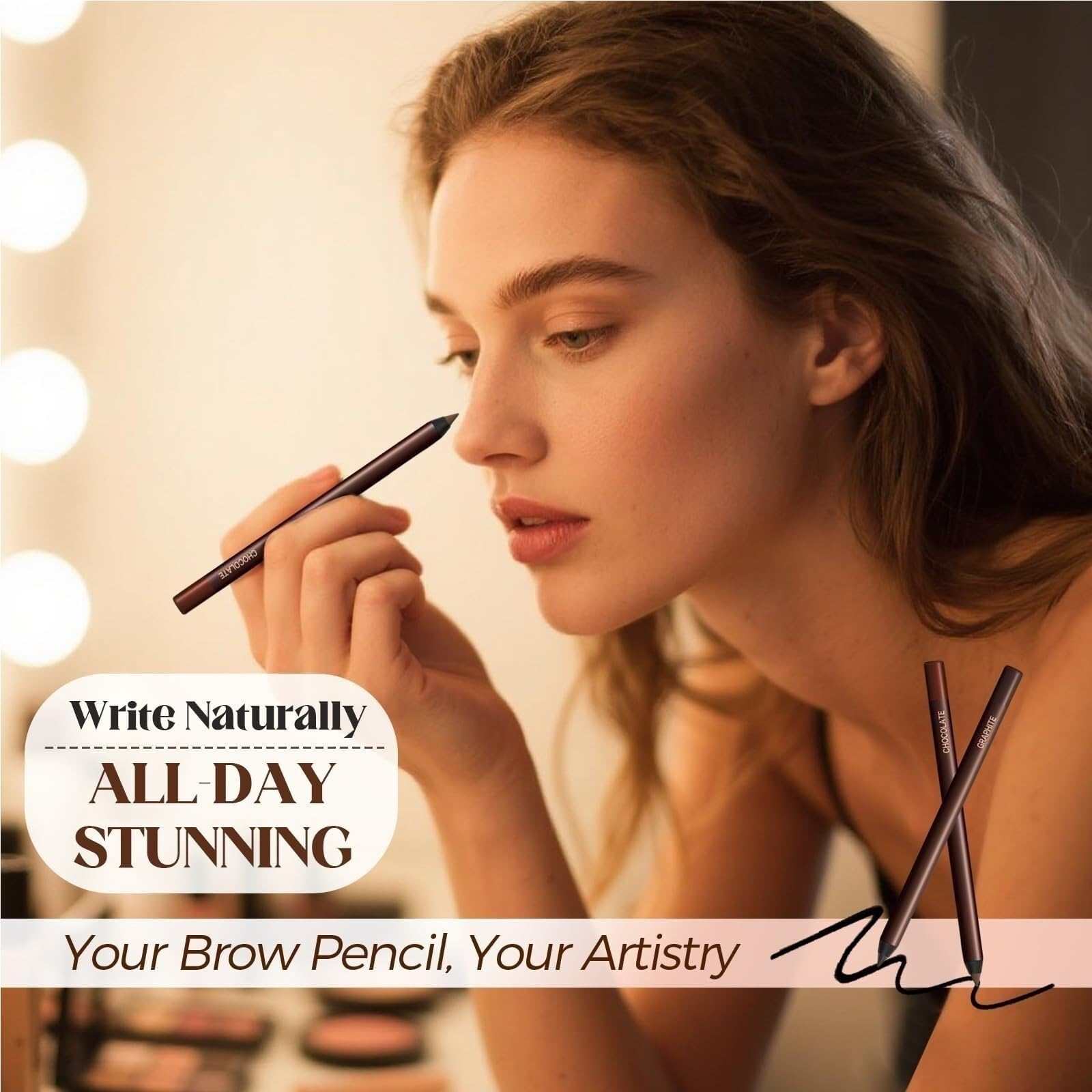 Matita eyeliner waterproof, 2025 Nuovo eyeliner duo waterproof 24 ore, matita occhi temperabile, senza sbavature, non sbiadisce, liscia e facile da colorare con 100 bastoncini di cotone.(Mix 7PCS)
