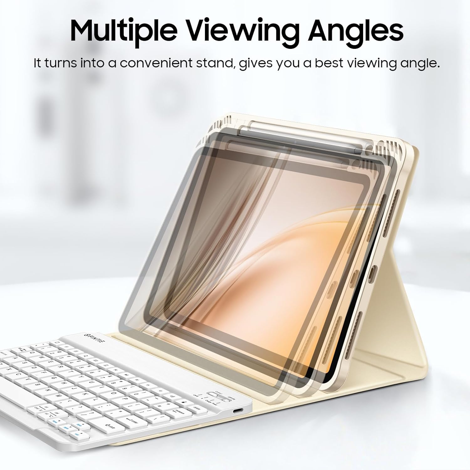 FINTIE Keyboard Case for iPad Air 11-inch M3 (2025) / M2 (2024), iPad Air 5th (2022) / 4th Generation 10.9 Inch - Soft TPU Cover w/Magnetically Detachable Bluetooth Keyboard, Starlight - Image 5