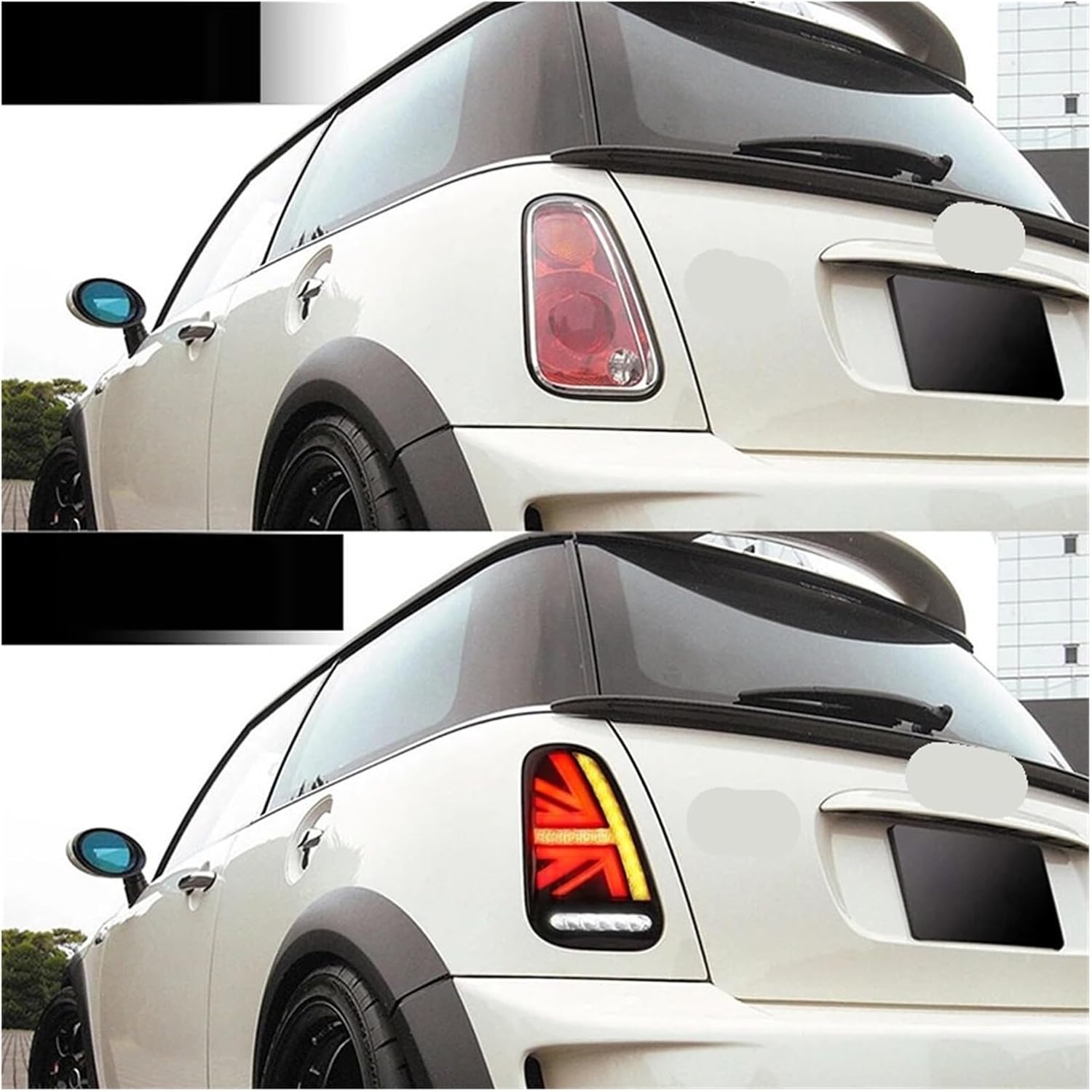 Pair Car LED Rear Tail Lights Assembly For BMW Mini Cooper R50 R52 R53 2001-2006 Brake Reverse Sequential Amber Turn Signal Lamp(2PCS Black)