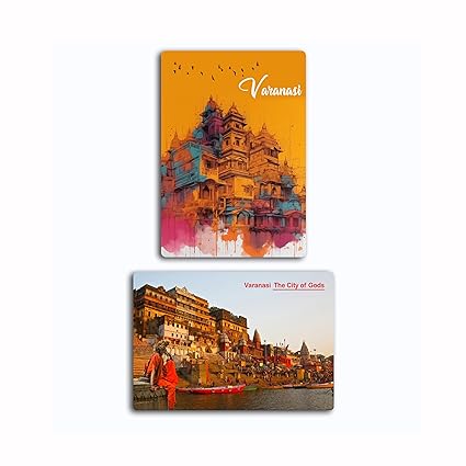 A One Souvenir Varanasi Fridge Magnet Home Decor Office Decoration Tourist Gifts (2PCS)